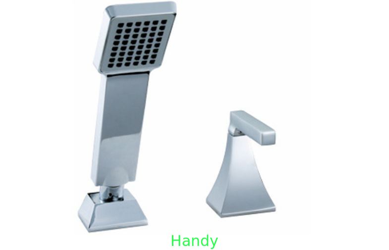 Two Handle Brass Bathroom Sink Faucets / 4 Holes Mixer Taps Ceramic Faucets HN-4B45