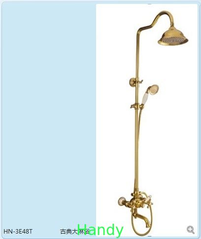 Golden color electric - plating Brass Wall Mount Bathroom Sink Faucet