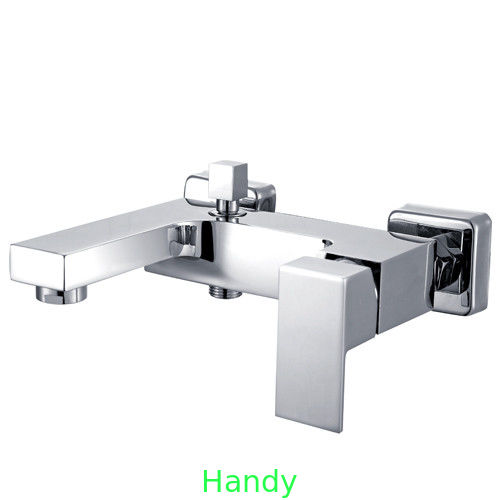 Chrome plated Single Handle Brass Bathtub Faucet Built - In Two Holes