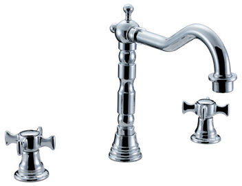 Brass Two Handle Household Kitchen Sink Water Faucet Europe Archaize 3 Hole Kitchen Tap supplier