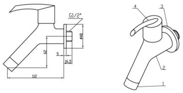 Water Saving Ceramic Cartridge Single Cold Water Taps ,Brass Water Faucet supplier