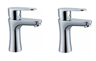 Chrome Polished Single Hole Bathroom Sink Faucet / One Handle Ceramic Mixer Taps supplier